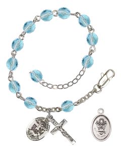 Saint Michael / Army RB2400-9076--2 6mm Rosary Bracelet Available in 15 colors