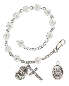Saint Michael / Coast Guard RB2400-9076--3 6mm Rosary Bracelet Available in 15 colors