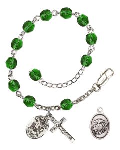 Saint Michael / Marines RB2400-9076--4 6mm Rosary Bracelet Available in 15 colors