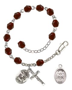 Saint Michael / Nat'l Guard RB2400-9076--5 6mm Rosary Bracelet Available in 15 colors