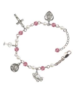 Guardian Angel RB3021 4mm Rosary Bracelet Available in 3 colors