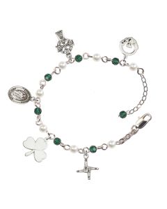 Saint Patrick RB3022 4mm Rosary Bracelet Available in 2 colors