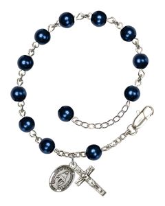 Miraculous RB5816 6mm Rosary Bracelet Dark Blue Pearl