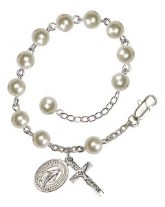 Miraculous RB5816 6mm Rosary Bracelet Creamrose Pearl