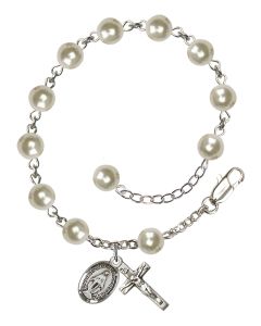 Miraculous RB5816 6mm Rosary Bracelet Creamrose Pearl