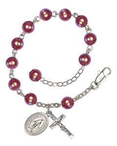 Miraculous RB5816 6mm Rosary Bracelet Red Pearl