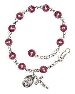 Miraculous RB5816 6mm Rosary Bracelet Red Pearl