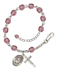 Saint Christopher RB6000-9022 6mm Rosary Bracelet Available in 11 colors