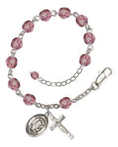 Saint Hubert of Liege RB6000-9045 6mm Rosary Bracelet Available in 11 colors