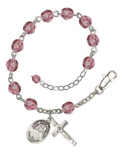 Saint Maria Faustina RB6000-9069 6mm Rosary Bracelet Available in 11 colors