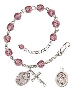 Saint Christopher/Tennis RB6000-9156 6mm Rosary Bracelet Available in 12 colors