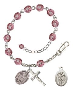 Saint Sebastian/Golf RB6000-9162 6mm Rosary Bracelet Available in 12 colors
