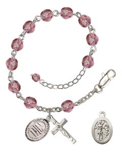 Saint Sebastian/Swimming RB6000-9167 6mm Rosary Bracelet Available in 12 colors