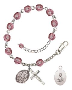 Saint Kateri/Equestrian RB6000-9182 6mm Rosary Bracelet Available in 12 colors