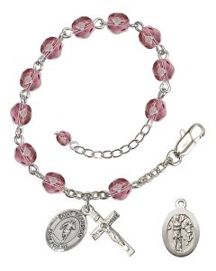 Saint Sebastian / Rugby RB6000-9187 6mm Rosary Bracelet Available in 12 colors