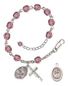 Saint Christopher / Field Hockey RB6000-9195 6mm Rosary Bracelet Available in 12 colors