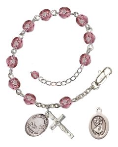 Saint Christopher / Fishing RB6000-9196 6mm Rosary Bracelet Available in 12 colors