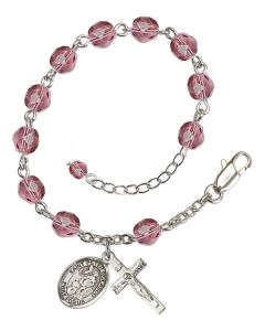 Saint Peter Nolasco RB6000-9291 6mm Rosary Bracelet Available in 11 colors