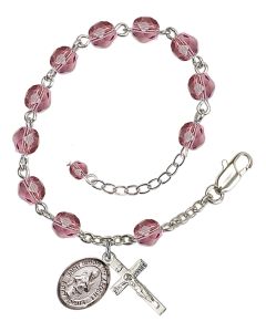 Saint Simon the Apostle RB6000-9375 6mm Rosary Bracelet Available in 12 colors