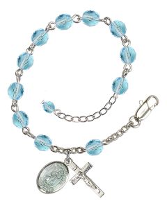 RB6000 Series Rosary Bracelet St. Christopher Available in 12 Colors