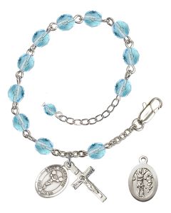 Saint Sebastian/Cheerleading RB6000-9170 6mm Rosary Bracelet Available in 11 colors
