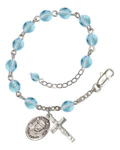 Saint Damien of Molokai RB6000-9412 6mm Rosary Bracelet Available in 11 colors