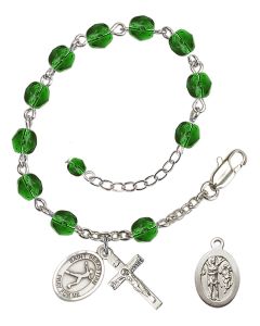 Saint Sebastian/Figure Skating RB6000-9177 6mm Rosary Bracelet Available in 11 colors