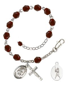 Saint Rita of Cascia/Baseball RB6000-9181 6mm Rosary Bracelet Available in 11 colors