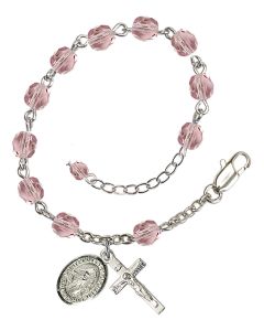 Saint Finnian of Clonard RB6000-9308 6mm Rosary Bracelet Available in 11 colors
