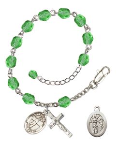 Saint Sebastian/Volleyball RB6000-9186 6mm Rosary Bracelet Available in 11 colors