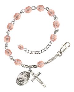 Saint Peregrine RB6000-9088 6mm Rosary Bracelet Available in 11 colors