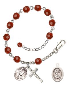 Saint Christopher/Dance RB6000-9143 6mm Rosary Bracelet Available in 11 colors