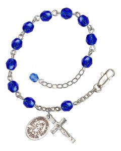 Saint Bernadine of Sienna RB6000-9387 6mm Rosary Bracelet Available in 11 colors