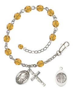 Saint Benedict RB6000-9008 6mm Rosary Bracelet Available in 11 colors