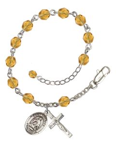 Saint Charles Borromeo RB6000-9020 6mm Rosary Bracelet Available in 11 colors
