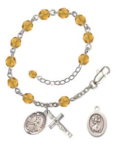 Saint Christopher/Football RB6000-9151 6mm Rosary Bracelet Available in 11 colors
