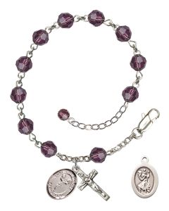Saint Christopher/Cheerleading RB9400-9140 6mm Rosary Bracelet Available in 12 colors