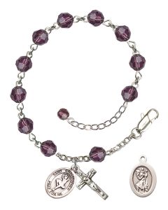 Saint Christopher/Dance RB9400-9143 6mm Rosary Bracelet Available in 12 colors