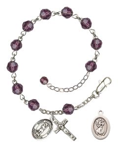 Saint Christopher/Lacrosse RB9400-9144 6mm Rosary Bracelet Available in 12 colors