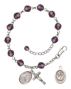 Saint Christopher/Softball RB9400-9145 6mm Rosary Bracelet Available in 12 colors