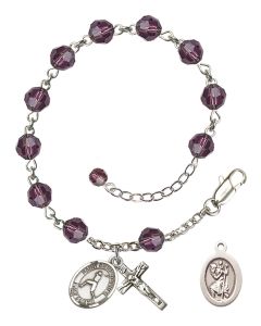 Saint Christopher/Baseball RB9400-9150 6mm Rosary Bracelet Available in 12 colors