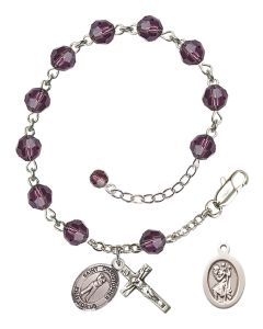 Saint Christopher/Golf RB9400-9152 6mm Rosary Bracelet Available in 12 colors