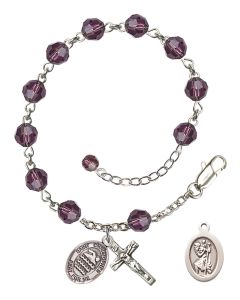 Saint Christopher/Swimming RB9400-9157 6mm Rosary Bracelet Available in 12 colors
