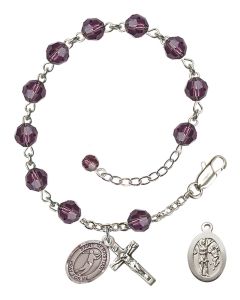 Saint Sebastian/Golf RB9400-9162 6mm Rosary Bracelet Available in 12 colors