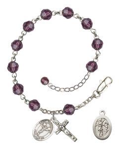 Saint Sebastian/Cheerleading RB9400-9170 6mm Rosary Bracelet Available in 12 colors