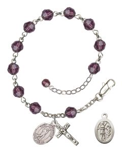 Saint Sebastian/Lacrosse RB9400-9174 6mm Rosary Bracelet Available in 12 colors
