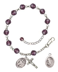 Saint Cecilia / Marching Band RB9400-9179 6mm Rosary Bracelet Available in 12 colors
