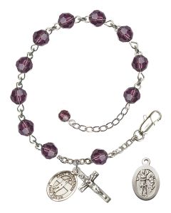 Saint Sebastian / Volleyball RB9400-9186 6mm Rosary Bracelet Available in 12 colors