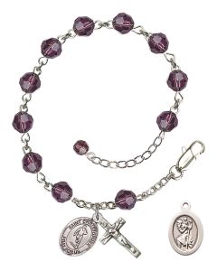 Saint Christopher / Rugby RB9400-9194 6mm Rosary Bracelet Available in 12 colors