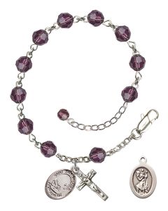Saint Christopher / Fishing RB9400-9196 6mm Rosary Bracelet Available in 12 colors
